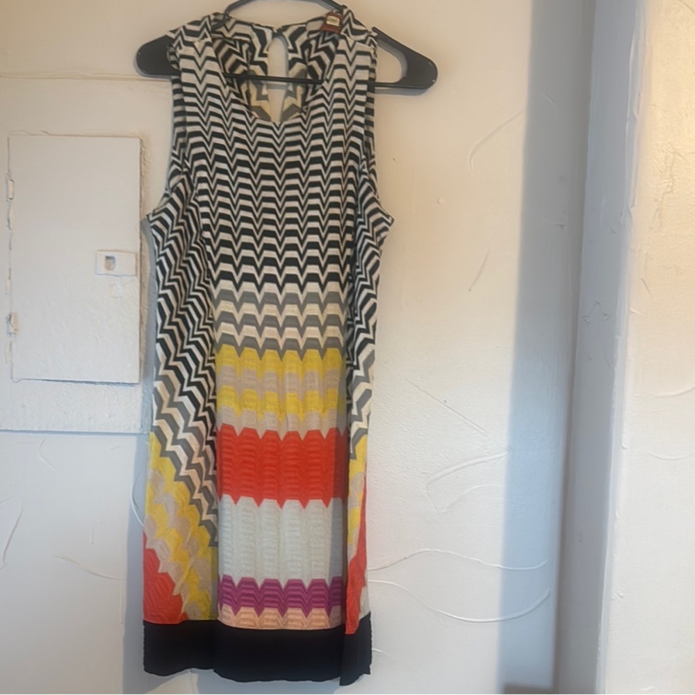 Missoni Black and White Sheath Dress Sleeveless Scoop Neck